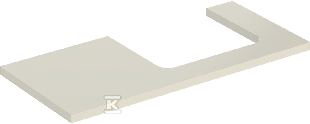 ONE Blat pod umywalkę, wycięcie z prawej strony, do prostokątnej umywalki stawianej na blat, B105cm, H3cm, T47cm, sand grey 505.324.00.4 - obrazek 1