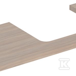 ONE Blat pod umywalkę, wycięcie z prawej strony, do prostokątnej umywalki stawianej na blat, B105cm, H3cm, T47cm, dąb 505.324.00.5