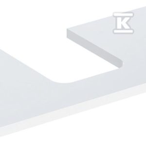 ONE Blat pod umywalkę, wycięcie na środku, do umywalki stawianej na blat w kształcie misy, B105cm, H3cm, T47cm, biały, wysoki połysk 505.274.00.1