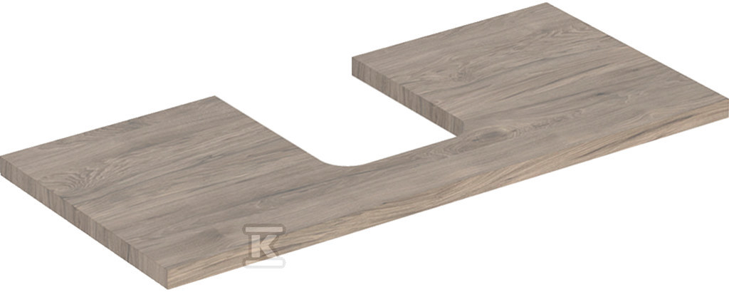 ONE Blat pod umywalkę, wycięcie na środku, do umywalki stawianej na blat w kształcie misy, B105cm, H3cm, T47cm, orzech włoski hickory 505.274.00.6 - obrazek 1