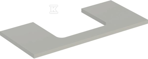 ONE Blat pod umywalkę, wycięcie na środku, do prostokątnej umywalki stawianej na blat, B105cm, H3cm, T47cm, greige 505.284.00.7
