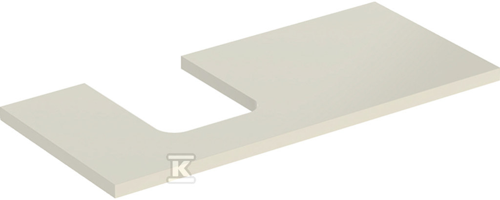 ONE Blat pod umywalkę, wycięcie z lewej strony, do umywalki stawianej na blat w kształcie misy, B105cm, H3cm, T47cm, sand grey 505.294.00.4 - obrazek 1