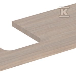 ONE Blat pod umywalkę, wycięcie z lewej strony, do umywalki stawianej na blat w kształcie misy, B105cm, H3cm, T47cm, dąb 505.294.00.5 ONE Blat pod umywalkę, wycięcie z lewej strony, do umywalki stawianej na blat w kształcie misy, B105cm, H3cm, T47cm, dąb 505.294.00.5