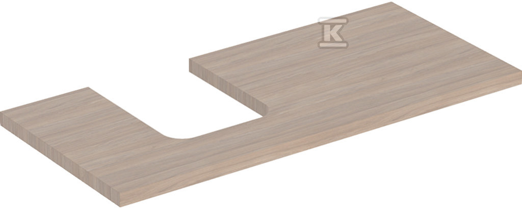 ONE Blat pod umywalkę, wycięcie z lewej strony, do umywalki stawianej na blat w kształcie misy, B105cm, H3cm, T47cm, dąb 505.294.00.5 - obrazek 1