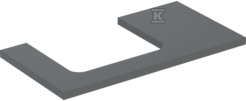 ONE Blat pod umywalkę, wycięcie z lewej strony, do prostokątnej umywalki stawianej na blat, B90cm, H3cm, T47cm, lava 505.303.00.3 - obrazek 1
