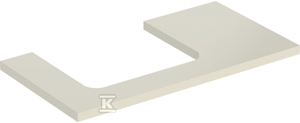 ONE Blat pod umywalkę, wycięcie z lewej strony, do prostokątnej umywalki stawianej na blat, B90cm, H3cm, T47cm, sand grey 505.303.00.4 - obrazek 1