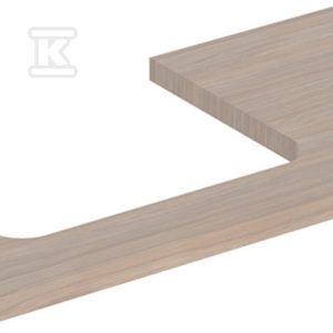 ONE Blat pod umywalkę, wycięcie z lewej strony, do prostokątnej umywalki stawianej na blat, B90cm, H3cm, T47cm, dąb 505.303.00.5 ONE Blat pod umywalkę, wycięcie z lewej strony, do prostokątnej umywalki stawianej na blat, B90cm, H3cm, T47cm, dąb 505.303.00.5