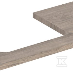 ONE Blat pod umywalkę, wycięcie z lewej strony, do prostokątnej umywalki stawianej na blat, B90cm, H3cm, T47cm, orzech włoski hickory 505.303.00.6 ONE Blat pod umywalkę, wycięcie z lewej strony, do prostokątnej umywalki stawianej na blat, B90cm, H3cm, T47cm, orzech włoski hickory 505.303.00.6