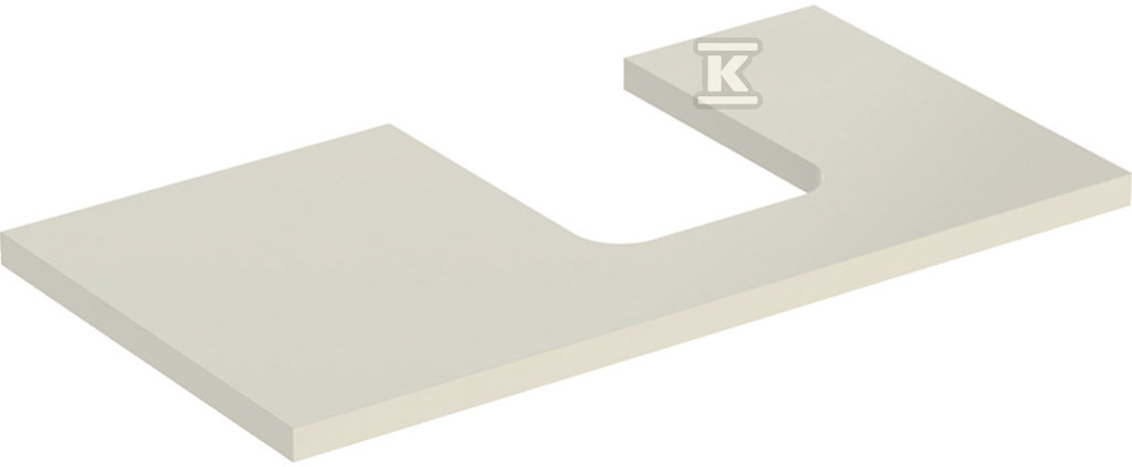 ONE Blat pod umywalkę, wycięcie z prawej strony, do umywalki stawianej na blat w kształcie misy, B90cm, H3cm, T47cm, sand grey 505.313.00.4 - obrazek 1