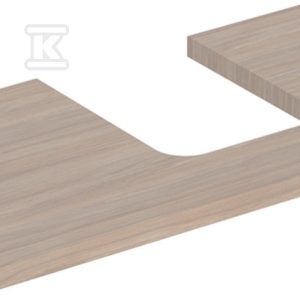 ONE Blat pod umywalkę, wycięcie z prawej strony, do umywalki stawianej na blat w kształcie misy, B90cm, H3cm, T47cm, dąb 505.313.00.5 ONE Blat pod umywalkę, wycięcie z prawej strony, do umywalki stawianej na blat w kształcie misy, B90cm, H3cm, T47cm, dąb 505.313.00.5