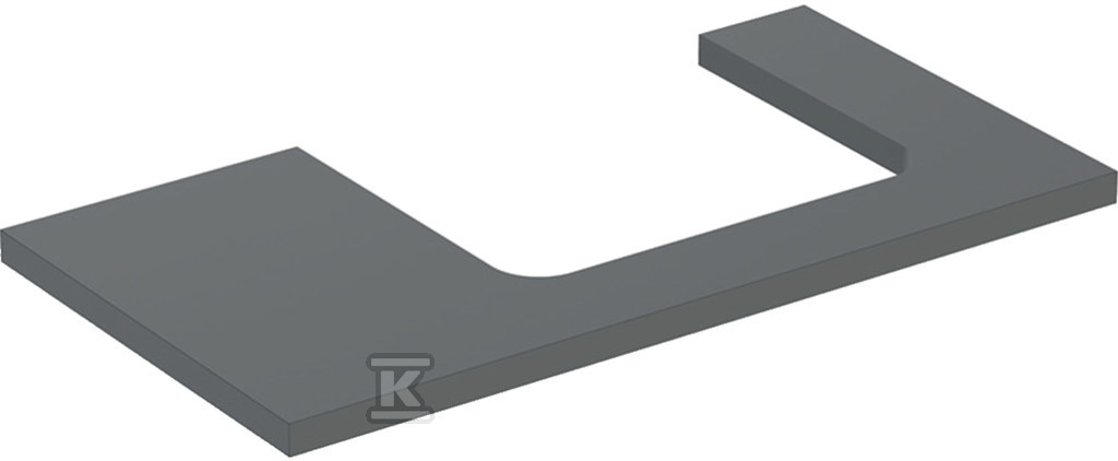 ONE Blat pod umywalkę, wycięcie z prawej strony, do prostokątnej umywalki stawianej na blat, B90cm, H3cm, T47cm, lava 505.323.00.3 - obrazek 1