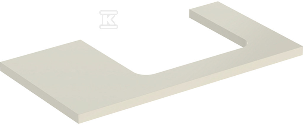ONE Blat pod umywalkę, wycięcie z prawej strony, do prostokątnej umywalki stawianej na blat, B90cm, H3cm, T47cm, sand grey 505.323.00.4 - obrazek 1