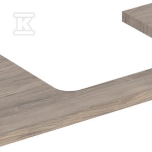 ONE Blat pod umywalkę, wycięcie z prawej strony, do prostokątnej umywalki stawianej na blat, B90cm, H3cm, T47cm, orzech włoski hickory 505.323.00.6 ONE Blat pod umywalkę, wycięcie z prawej strony, do prostokątnej umywalki stawianej na blat, B90cm, H3cm, T47cm, orzech włoski hickory 505.323.00.6