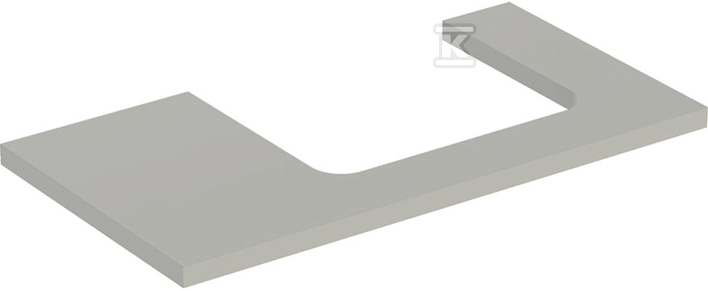 ONE Blat pod umywalkę, wycięcie z prawej strony, do prostokątnej umywalki stawianej na blat, B90cm, H3cm, T47cm, greige 505.323.00.7 - obrazek 1