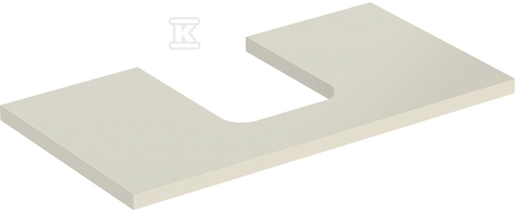 ONE Blat pod umywalkę, wycięcie na środku, do umywalki stawianej na blat w kształcie misy, B90cm, H3cm, T47cm, sand grey 505.273.00.4 - obrazek 1