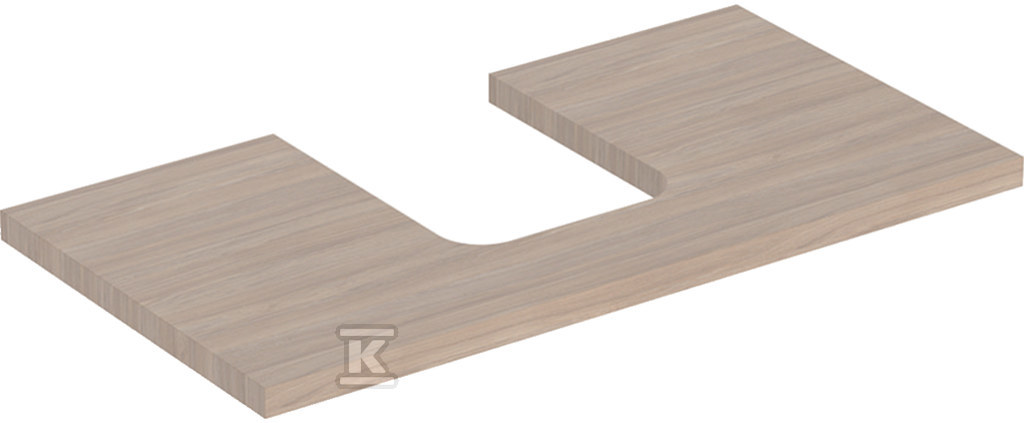 ONE Blat pod umywalkę, wycięcie na środku, do umywalki stawianej na blat w kształcie misy, B90cm, H3cm, T47cm, dąb 505.273.00.5 - obrazek 1