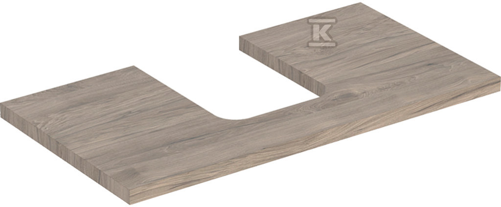 ONE Blat pod umywalkę, wycięcie na środku, do umywalki stawianej na blat w kształcie misy, B90cm, H3cm, T47cm, orzech włoski hickory 505.273.00.6 - obrazek 1
