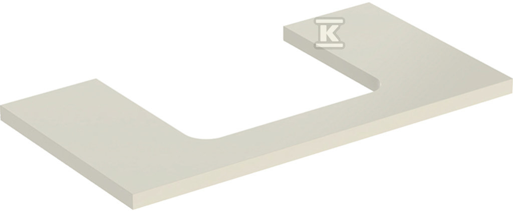 ONE Blat pod umywalkę, wycięcie na środku, do prostokątnej umywalki stawianej na blat, B90cm, H3cm, T47cm, sand grey 505.283.00.4 - obrazek 1