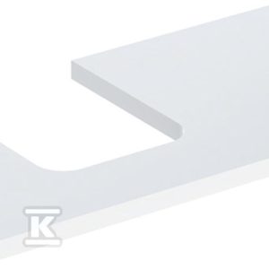 ONE Blat pod umywalkę, wycięcie z lewej strony, do umywalki stawianej na blat w kształcie misy, B90cm, H3cm, T47cm, biały, wysoki połysk 505.293.00.1