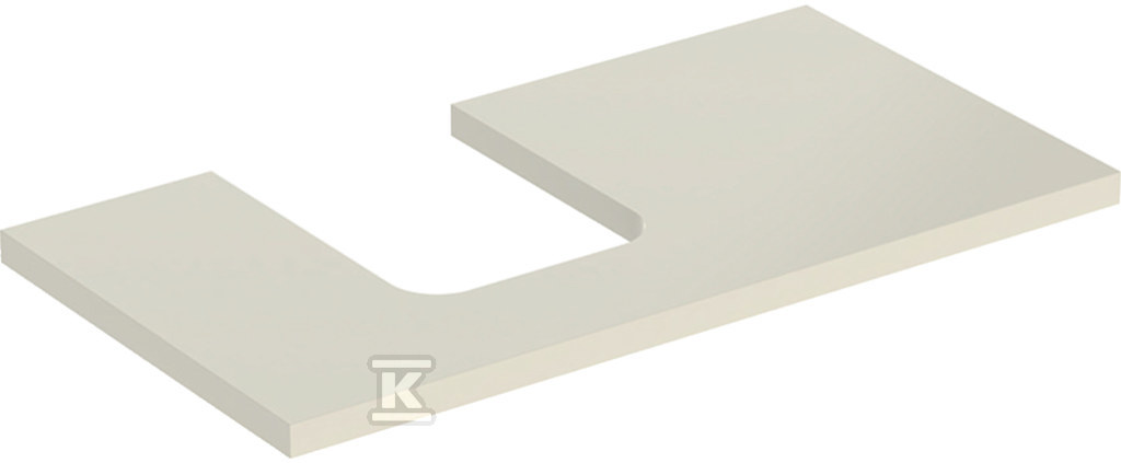 ONE Blat pod umywalkę, wycięcie z lewej strony, do umywalki stawianej na blat w kształcie misy, B90cm, H3cm, T47cm, sand grey 505.293.00.4 - obrazek 1