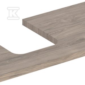 ONE Blat pod umywalkę, wycięcie z lewej strony, do umywalki stawianej na blat w kształcie misy, B90cm, H3cm, T47cm, orzech włoski hickory 505.293.00.6