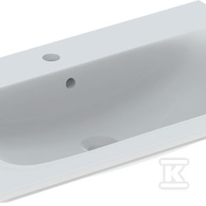 Selnova Square Umywalka meblowa, B80cm, H16.8cm, T48cm, cienki rant, z przelewem, z otworem na baterię 500.995.00.1 Selnova Square Umywalka meblowa, B80cm, H16.8cm, T48cm, cienki rant, z przelewem, z otworem na baterię 500.995.00.1