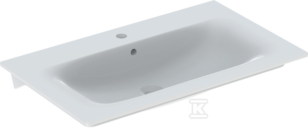 Selnova Square Umywalka meblowa, B80cm, H16.8cm, T48cm, cienki rant, z przelewem, z otworem na baterię 500.995.00.1 - obrazek 1