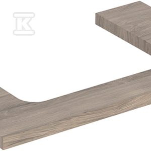 ONE Blat pod umywalkę, wycięcie na środku, do prostokątnej umywalki stawianej na blat, B75cm, H3cm, T47cm, orzech włoski hickory 505.282.00.6