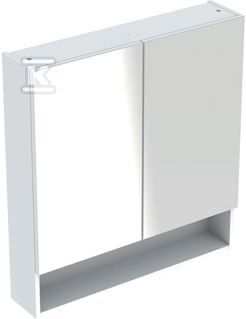 Selnova Square Szafka z lustrem, B78.8cm, H85cm, T17.5cm, z dwojgiem drzwi, biały 501.268.00.1 - obrazek 1