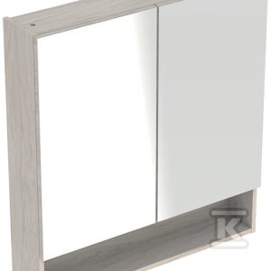 Selnova Square Szafka z lustrem, B78.8cm, H85cm, T17.5cm, z dwojgiem drzwi, orzech włoski hickory jasny 501.271.00.1 Selnova Square Szafka z lustrem, B78.8cm, H85cm, T17.5cm, z dwojgiem drzwi, orzech włoski hickory jasny 501.271.00.1