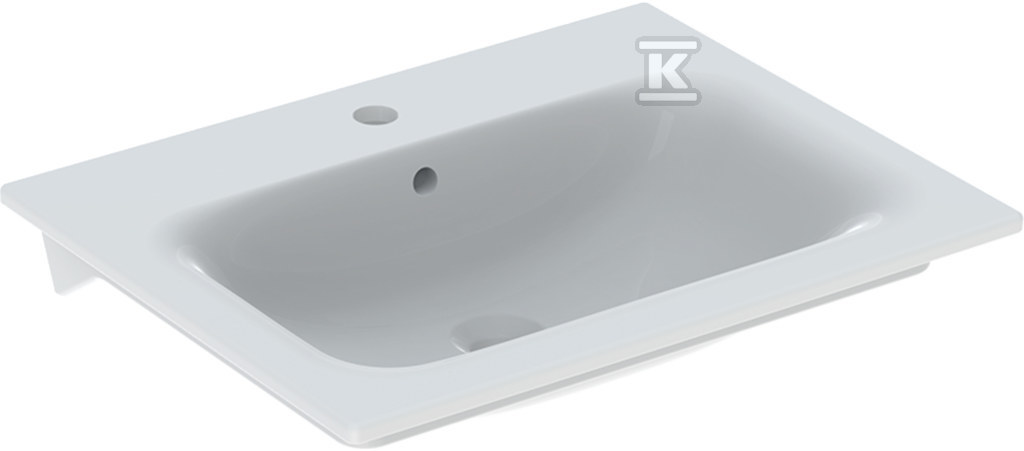 Selnova Square Umywalka meblowa, B60cm, H16.8cm, T48cm, cienki rant, z przelewem, z otworem na baterię 500.994.00.1 - obrazek 1