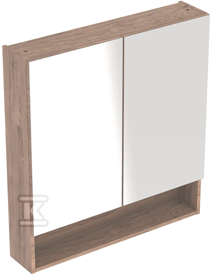 Selnova Square Szafka z lustrem, B58.8cm, H85cm, T17.5cm, z dwojgiem drzwi, orzech włoski hickory 501.266.00.1 - obrazek 1