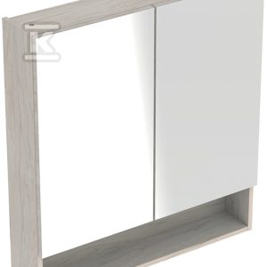 Selnova Square Szafka z lustrem, B58.8cm, H85cm, T17.5cm, z dwojgiem drzwi, orzech włoski hickory jasny 501.267.00.1 Selnova Square Szafka z lustrem, B58.8cm, H85cm, T17.5cm, z dwojgiem drzwi, orzech włoski hickory jasny 501.267.00.1