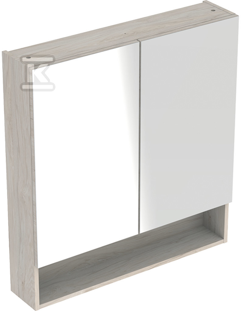 Selnova Square Szafka z lustrem, B58.8cm, H85cm, T17.5cm, z dwojgiem drzwi, orzech włoski hickory jasny 501.267.00.1 - obrazek 1