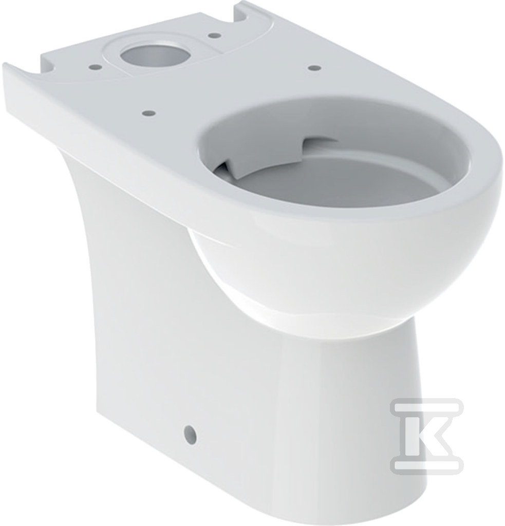 Selnova Compact Stojąca miska WC do spłuczki nasadzanej, lejowa, B35.5cm, H40cm, T60cm, krótka, częściowo ukryte mocowania, odpływ uniwersalny, Rimfree 500.478.01.7 - obrazek 1
