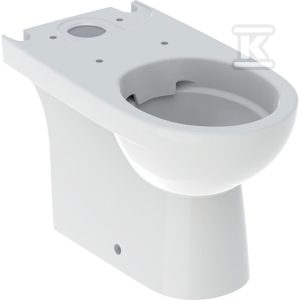 Stojąca miska WC Selnova do spłuczki nasadzanej, lejowa, B35.5 cm, H40 cm, T66 cm, częściowo ukryte mocowania, odpływ uniwersalny, Rimfree 500.488.01.7