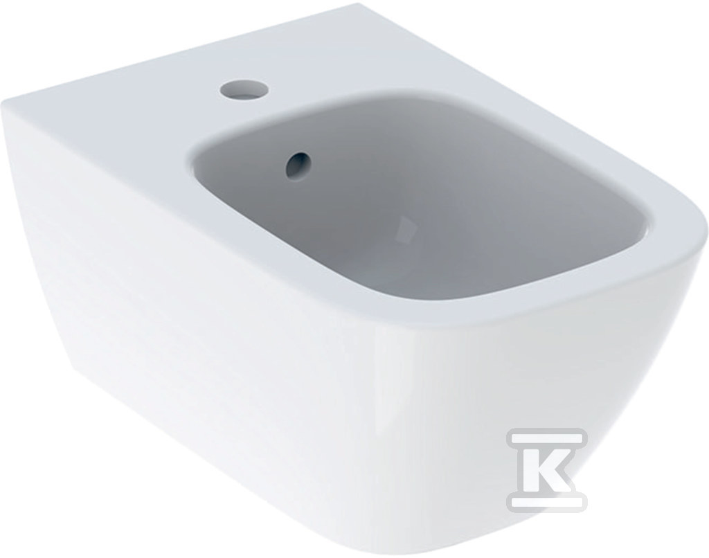 Bidet wiszący Smyle Square B35 cm, H26 cm, T54 cm, z przelewem, z otworem na baterię 500.209.01.1 - obrazek 1