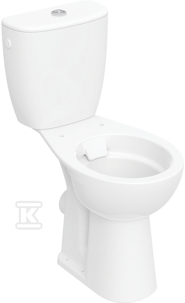 Miska WC stojąca Rekord - ze spłuczką nasadzaną, lejowa, odpływ poziomy, podwyższona, Rimfree K99038000 - obrazek 1