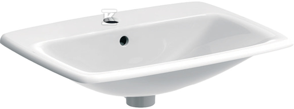 Umywalka wpuszczana w blat Selnova Square B60 cm, H17 cm, T45 cm, z przelewem, z otworem na baterię 500.307.01.7 - obrazek 1