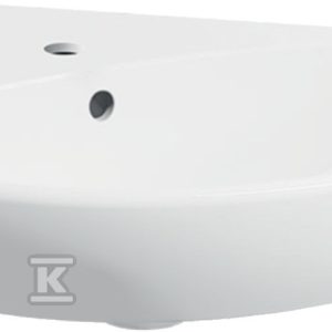 Umywalka kompaktowa narożna Selnova B59 cm, H18 cm, T56 cm, z przelewem, z otworem na baterię 501.050.00.5