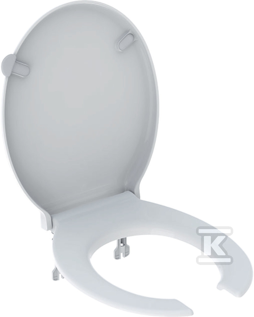 Deska sedesowa WC antybakteryjna Selnova Comfort z otwartym siedziskiem, mocowanie od dołu, zawiasy metalowe, łazienka bez barier biała 502.791.00.1 - obrazek 1