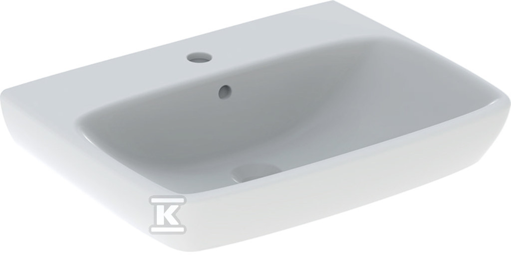 Umywalka Selnova Square B65 cm, H18 cm, T48 cm, z przelewem, z otworem na baterię 500.299.01.5 - obrazek 1