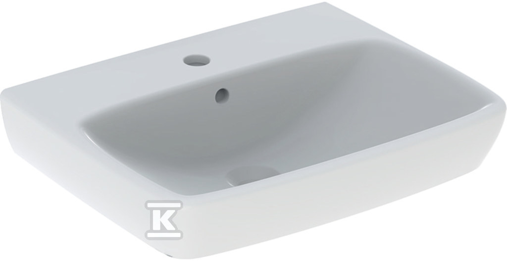 Umywalka Selnova Square B55 cm, H17.5 cm, T44 cm, z przelewem, z otworem na baterię 500.290.01.7 - obrazek 1