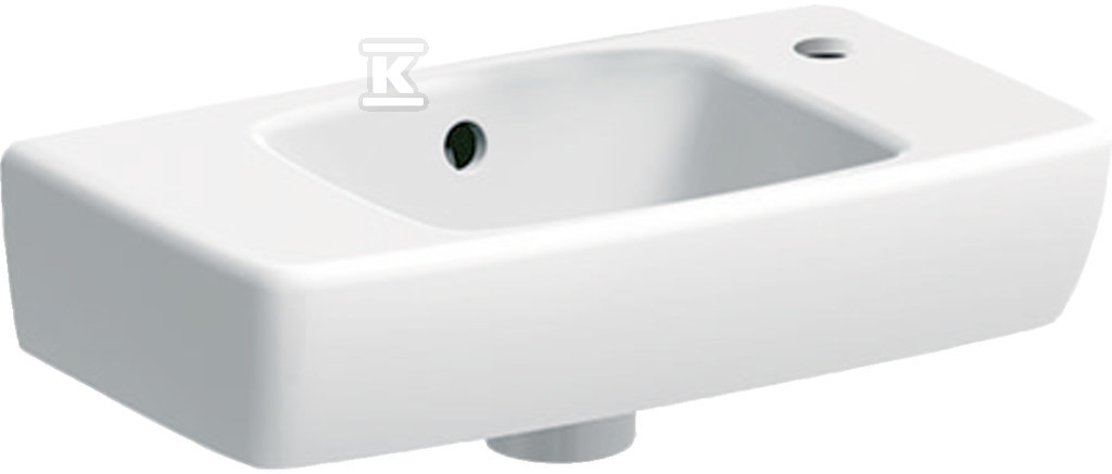 Umywalka kompaktowa Selnova Compact B45 cm, H14.5 cm, T25 cm, krótka, z powierzchnią odkładczą po lewej stronie, z przelewem, z otworem na baterię po prawej stronie 500.318.01.5 - obrazek 1