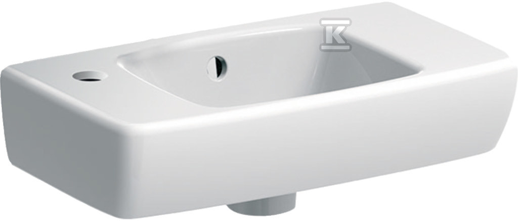 Umywalka kompaktowa Selnova Compact B45 cm, H14.5 cm, T25 cm, krótka, z powierzchnią odkładczą po prawej stronie, z przelewem, z otworem na baterię po lewej stronie 500.319.01.5 - obrazek 1