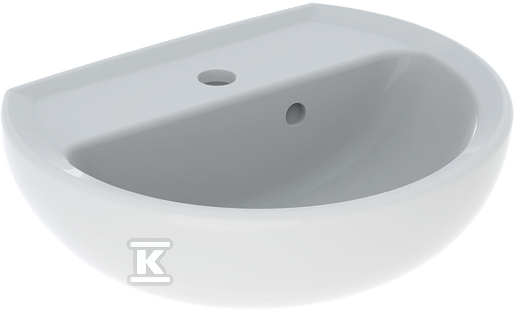 Umywalka kompaktowa Rekord - B40 cm, H15,5 cm, T33 cm, z otworem na baterię, z asymetrycznym przelewem K92140000 - obrazek 1