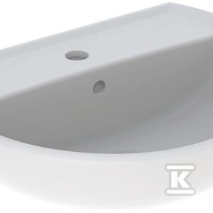 Umywalka Rekord – B55 cm, H17 cm, T42 cm, z otworem na baterię, z przelewem K91155000 Umywalka Rekord – B55 cm, H17 cm, T42 cm, z otworem na baterię, z przelewem K91155000