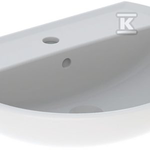 Umywalka Rekord – B60 cm, H18 cm, T45,5 cm, z otworem na baterię, z przelewem K91160000 Umywalka Rekord – B60 cm, H18 cm, T45,5 cm, z otworem na baterię, z przelewem K91160000