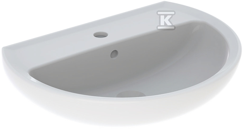 Umywalka Rekord - B60 cm, H18 cm, T45,5 cm, z otworem na baterię, z przelewem K91160000 - obrazek 1