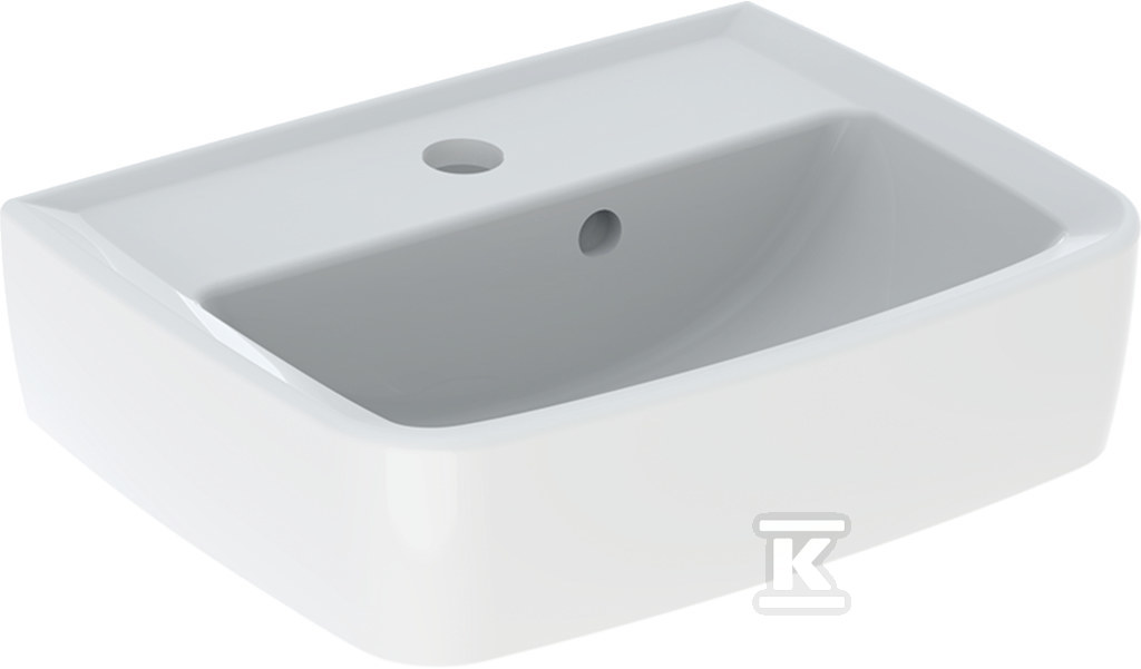 Rekord umywalka kompaktowa, kształt geometryczny, B40cm, H15cm, T31cm, z otworem na baterię, z asymetrycznym przelewem K91942000 - obrazek 1
